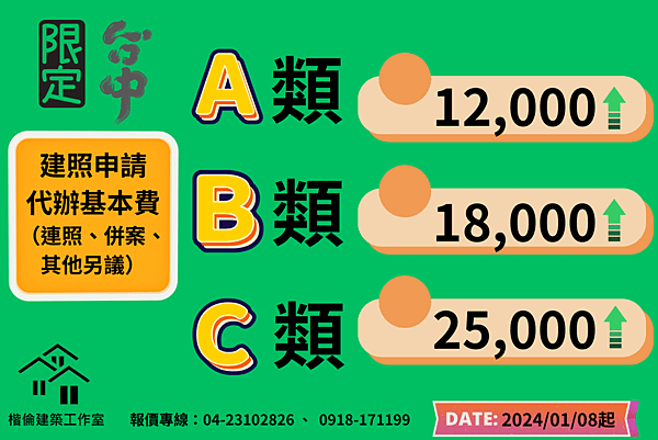 【台中市】建造執照／變更設計／雜項執照申請