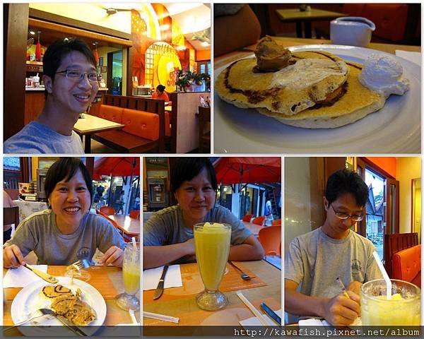 37-吃晚餐前先來個飯前點心。本來以為那兩球是冰淇淋，結果，它是花生醬和鹹奶油！別小看這鬆餅喔~現做的鬆軟口感是一流的，再加上那一鹹一甜的抺醬，有夠好吃的！