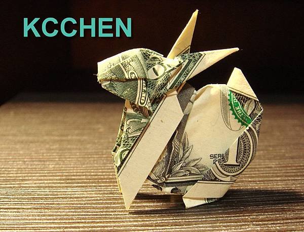 美金摺紙兔(鈔票摺紙）dollar bill origami