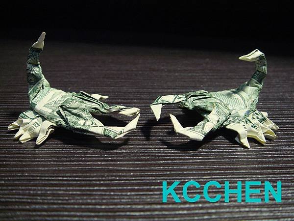 鈔票摺紙 蠍子 dollar bill origami12