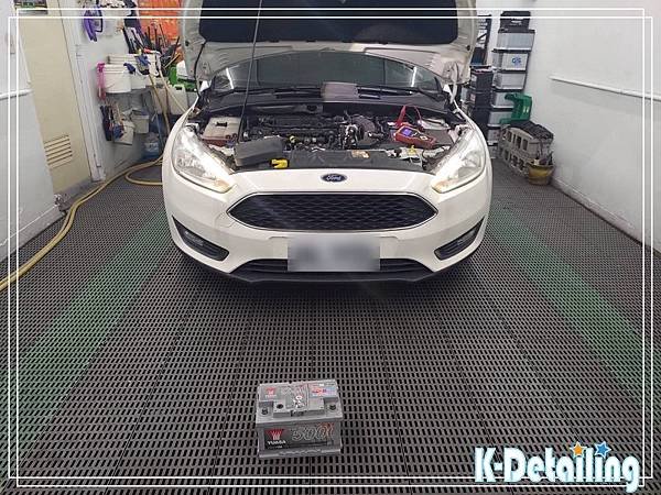 42437 FORD福特2016年MK3.5柴油FOCUS TDCI因為電瓶無法發動車子前來橘客更換EFB電瓶.jpg