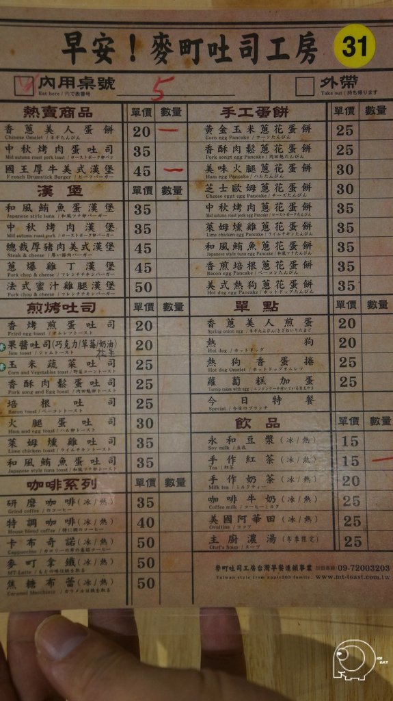 價目表