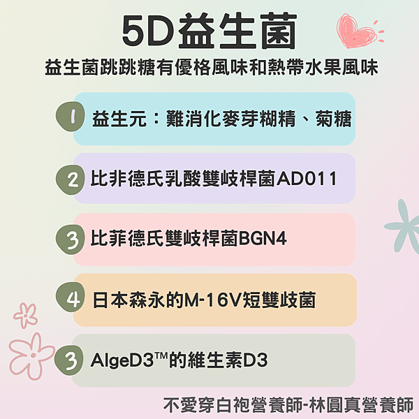 讓寶貝的腸胃更健康，充滿活力——5D益生菌跳跳糖