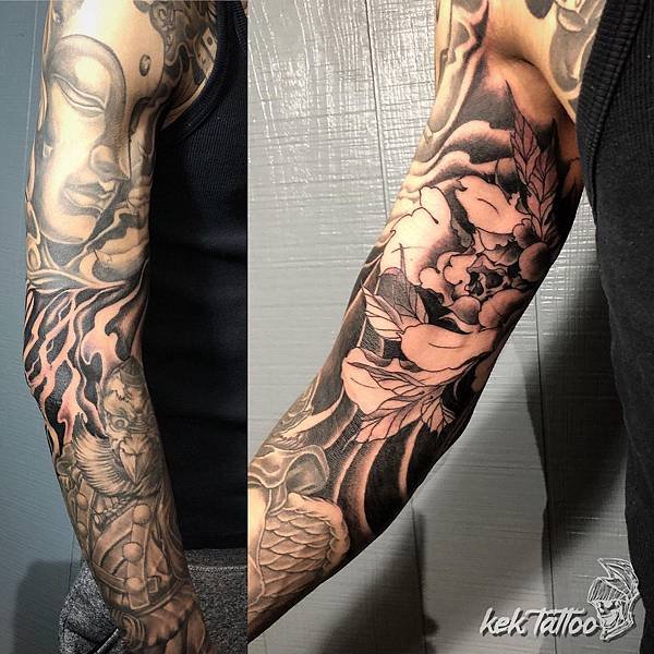 花卉 骷髏 火焰｜美式刺青｜American Tattoo