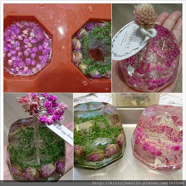 手作-乾燥花透明蠟燭