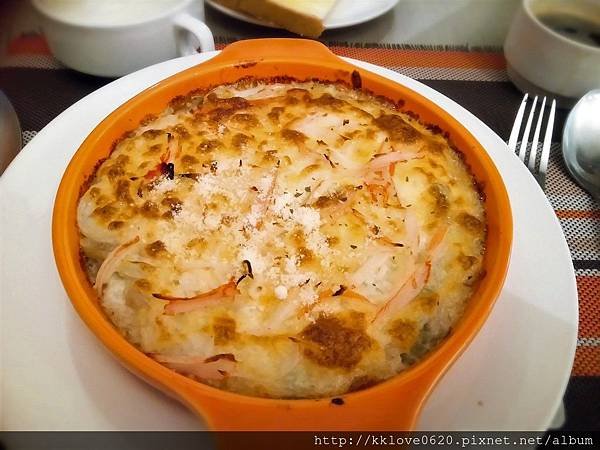 「喜憨兒土城餐坊」奶油蟹肉蘑菇焗飯.jpg