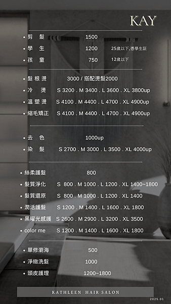 【凱斯林髮型】設計師價目表 ✂高雄 新興區 高雄推薦髮廊 