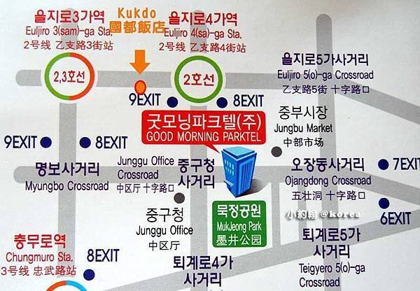 韓國首爾東大門住宿Good morning Parktel Residence早安公寓飯店MAP