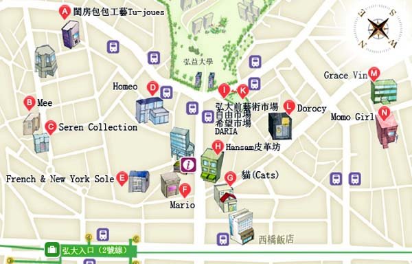 弘大假日創意手作市場map