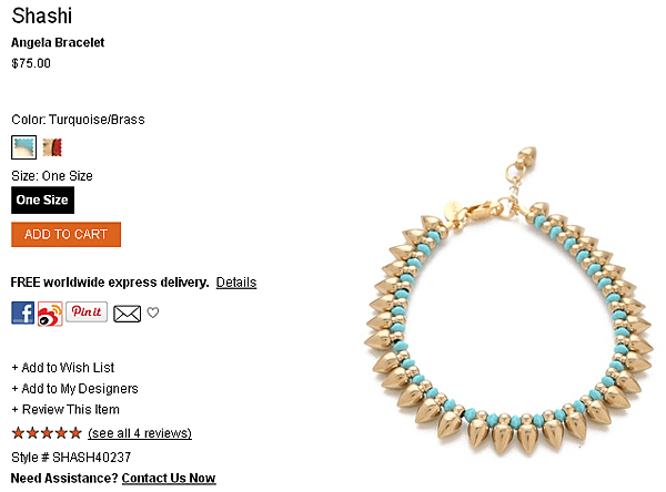 Shashi Angela Bracelet   SHOPBOP