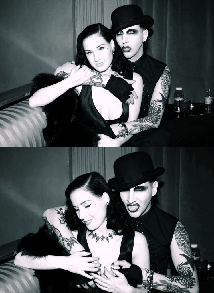 Dita Von Teese and Marilyn Manson