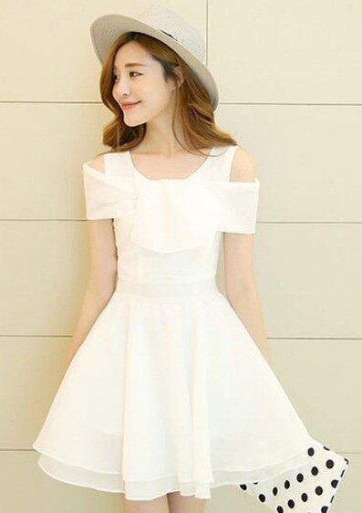 White dresses unfolded dress style-03