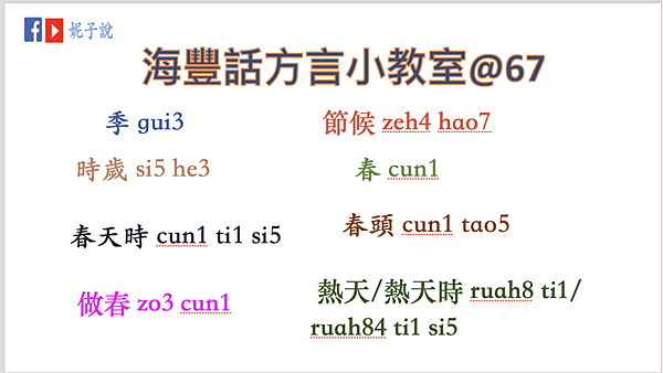 《海豐話方言小教室》（鶴佬話) 海豐話方言67@時令時間 (