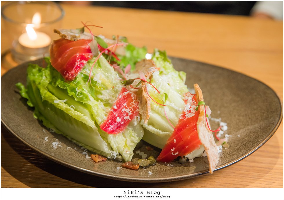 原木煙燻甜菜鮭魚凱薩沙拉