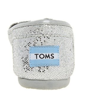 Toms Classic Silver Glitter Flat Shoes4