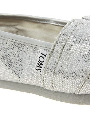 Toms Classic Silver Glitter Flat Shoes2