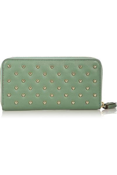 Joss studded leather wallet mint2