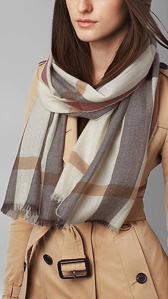 BURBERRY CHECK CASHMERE SCARF2