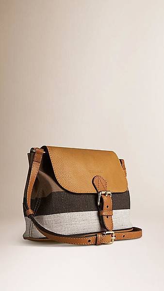 Burberry SMALL CANVAS CHECK AND LEATHER CROSSBODY BAG4