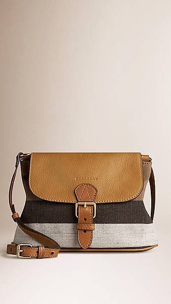 Burberry SMALL CANVAS CHECK AND LEATHER CROSSBODY BAG2