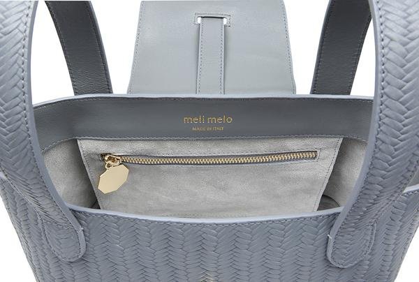 meli melo Woven leather mini thela bag blue heron4