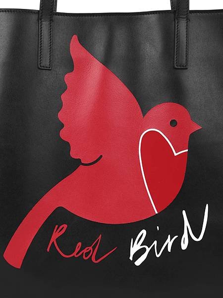 Red valentino red bird shopping bag 6