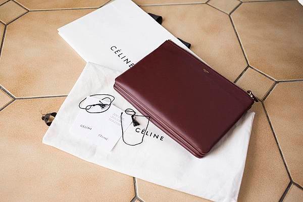 Celine large trio bag burgundy3