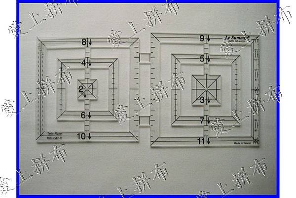 R001 拼布型板**2～10公分正方形**定規尺