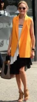 olivia-palermo-orange-vest-pleated-dress-main