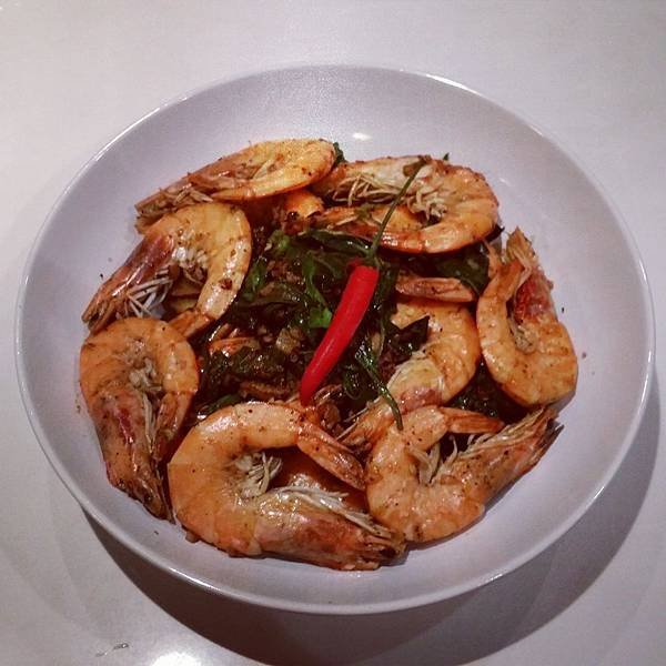 basil pepper prawns