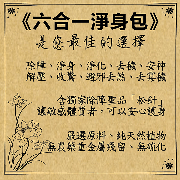 六合一淨身包