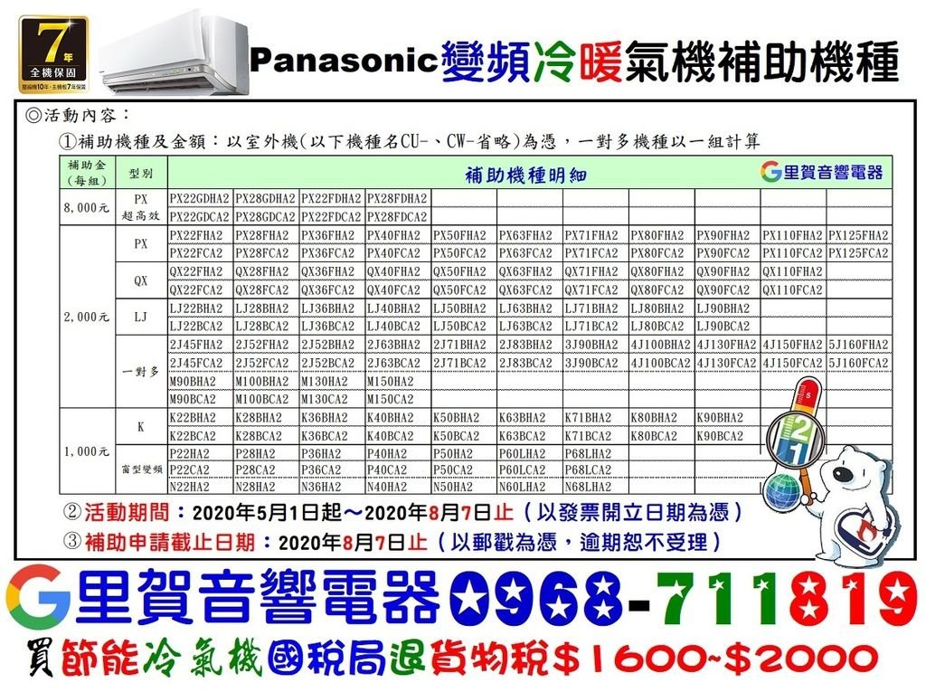 Panasonic 109年變頻冷暖氣機補助里賀音響電器.jpg