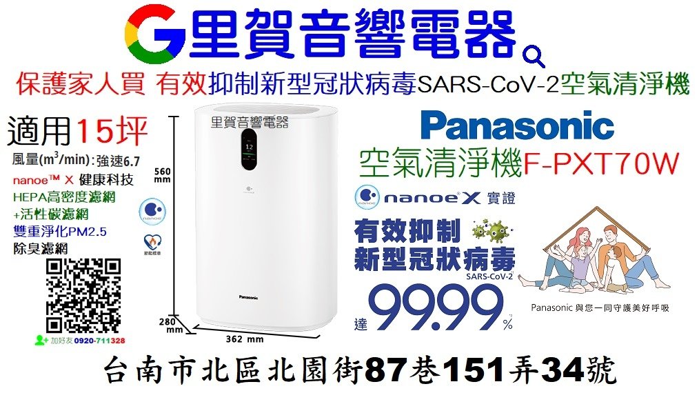 防疫為保護家人買 有效抑制新型冠狀病毒SARS-CoV-2空氣清淨機 找里賀音響電器.jpg