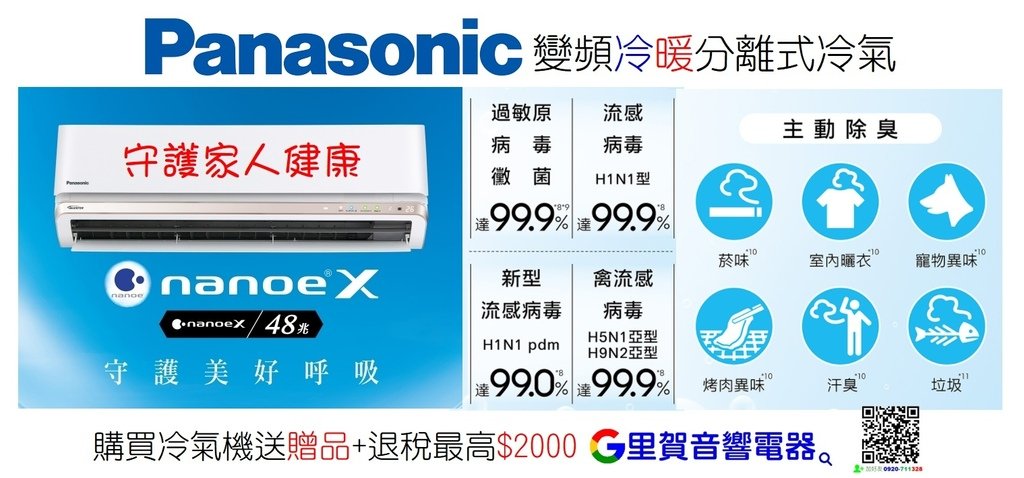 買Panasonic變頻冷暖分離式冷氣守護家人健康找里賀音響電器.jpg