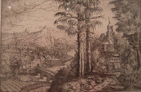 Hans Lautentensack, German, 1524 - 1566 「Landscape with Church to Right」, 1553