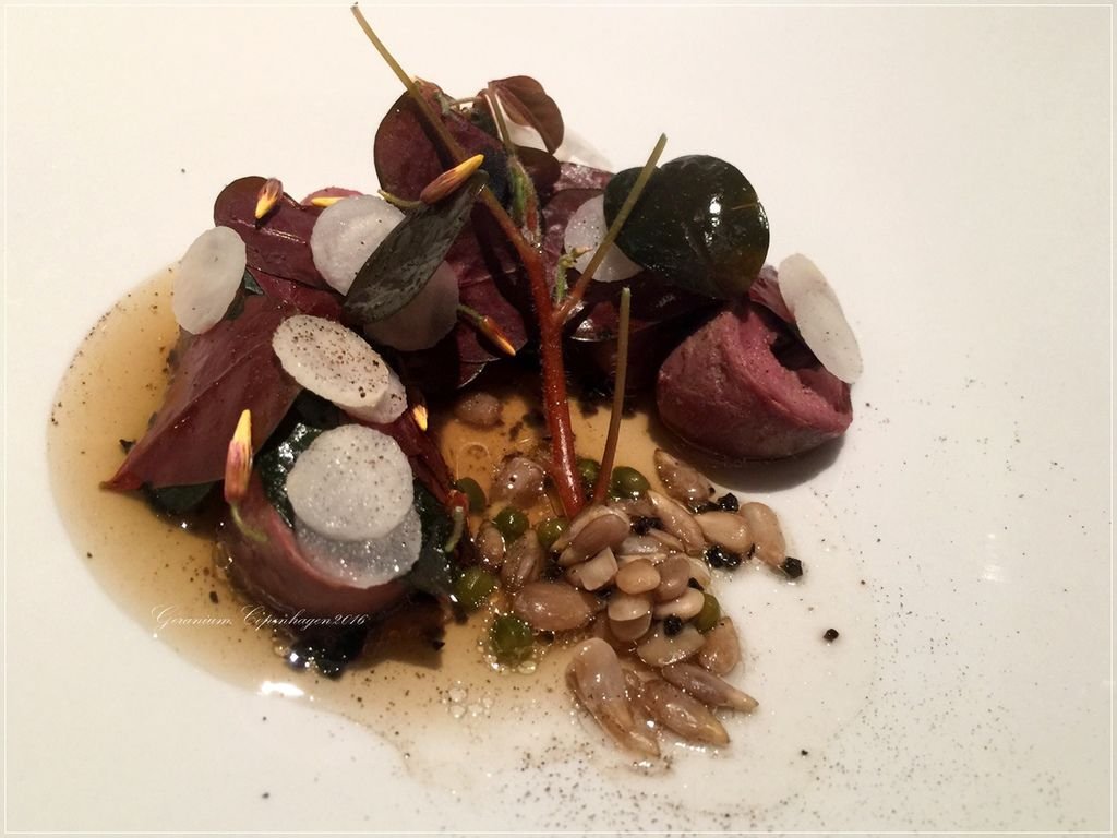 Geranium-42-Duck Heart, Jerusalem Artichoke, Sunflower Seed %26; Black Truffle.JPG