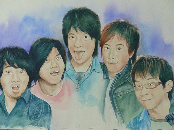 五月天的畫像 水彩畫 Arches 水彩紙 58cmx38cm
