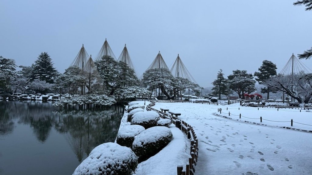 2025冬-北陸京阪旅day5-大雪中的金澤兼六園&amp;加賀溫泉