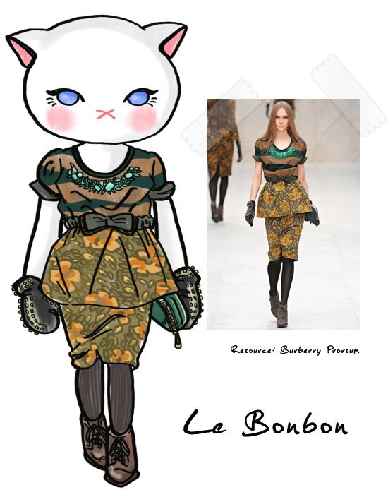 糖果貓, Burberry Prorsum,fall 2012 ,runwau,fashion show,le bonbon, 時尚,秋天