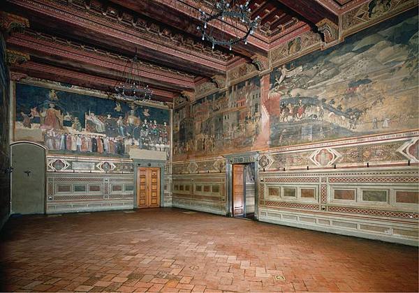 Ambrogio Lorenzetti, Interior of the Sala dei Nove, fresco, Palazzo Pubblico, Siena.jpg