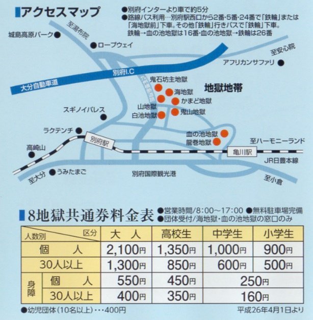 別府地獄八池地圖