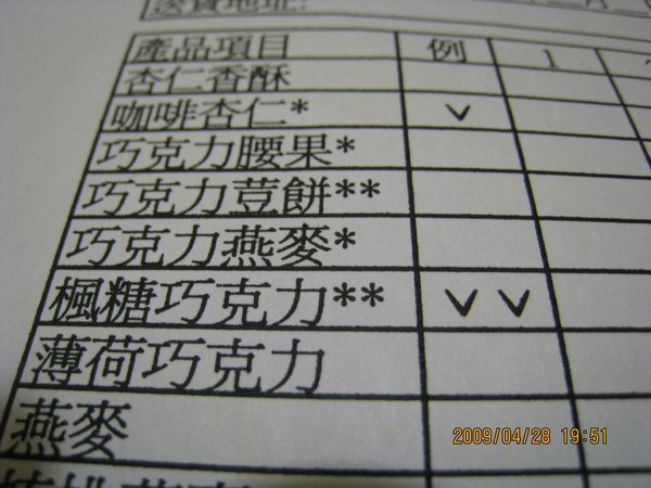 中原校內手工餅乾招牌口味
