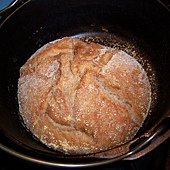 Nov092011 No Knead Bread in the cast iron pan