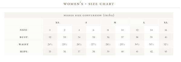 Brooks Brother Women Size Chart.JPG