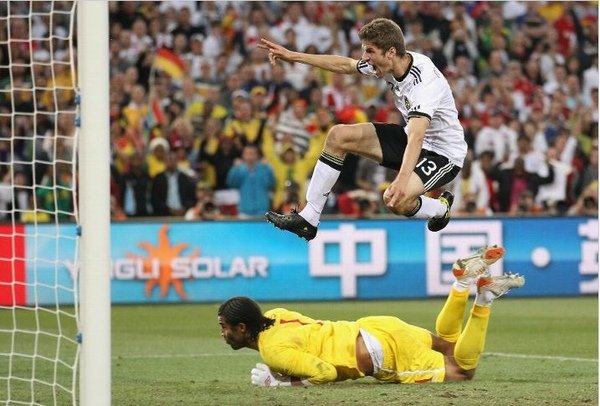 Muller in 2010 World Cup Soccer