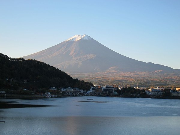 從房間看出去就是一顆這麼大的富士山正對著我們