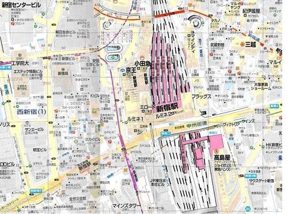 新宿車站附近地圖