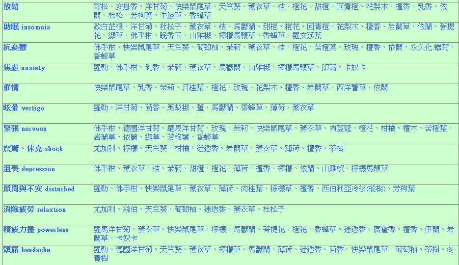 心靈與情緒用油表格1