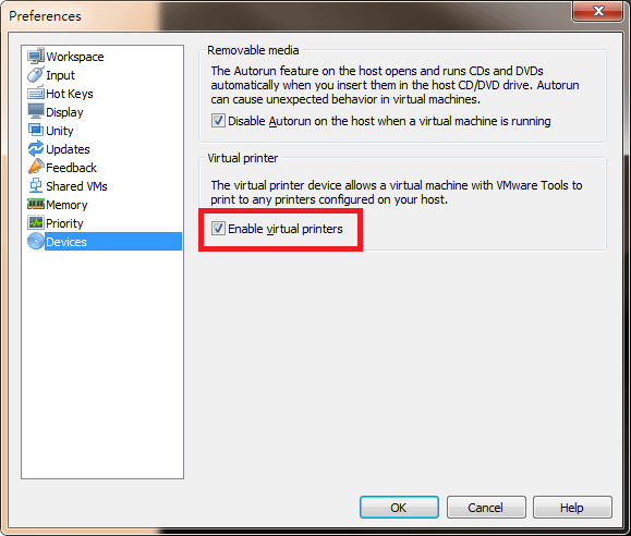 Enable Virtual Printers