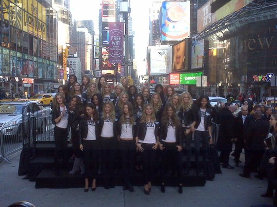 Victoria&apos;s Secret models in Times Square 